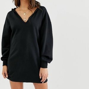 Deep V Hoodie Dress